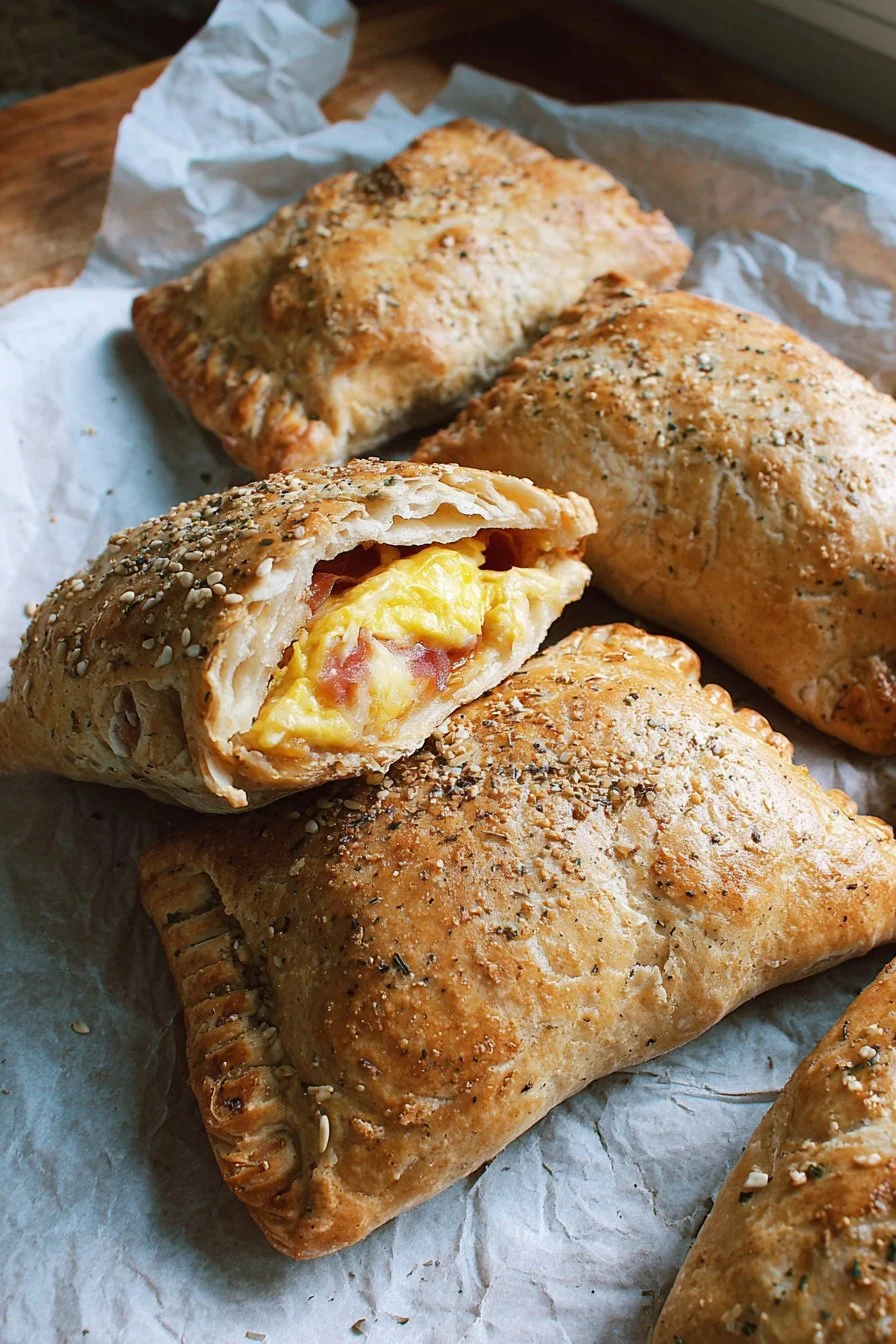 Homemade Breakfast Hot Pockets made with freshly milled flour