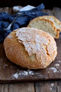 Baked rustic Italian bread with a golden crust and a soft interior