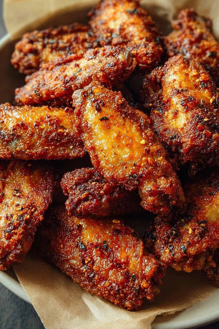 Crispy dry rub chicken wings recipe with flavorful seasoning