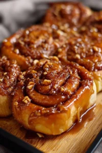 Grandma's old fashioned caramel sticky buns fresh out of the oven