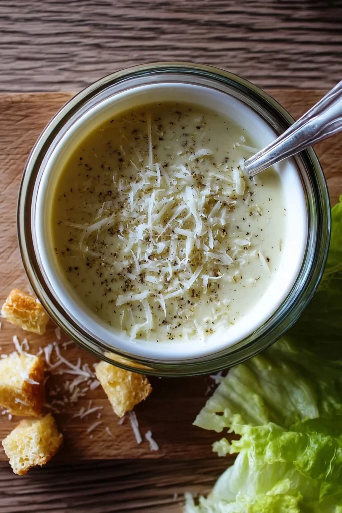 Healthy Caesar salad dressing made with fresh ingredients and easy steps