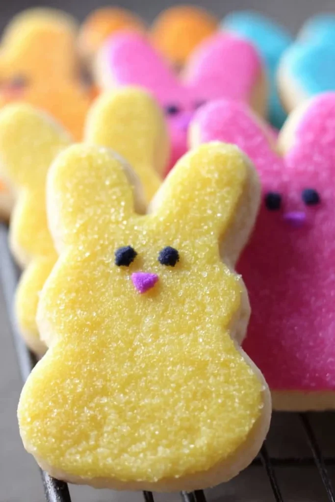 Peeps Bunny Sugar Cookies decorated for Easter celebration