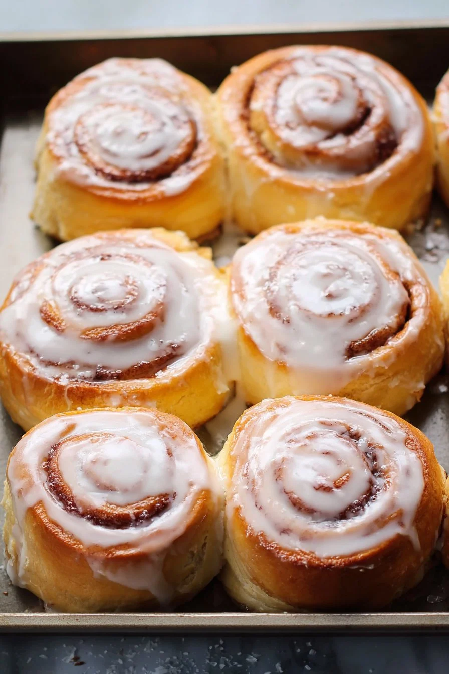 Delicious quick cinnamon rolls freshly baked and ready to enjoy