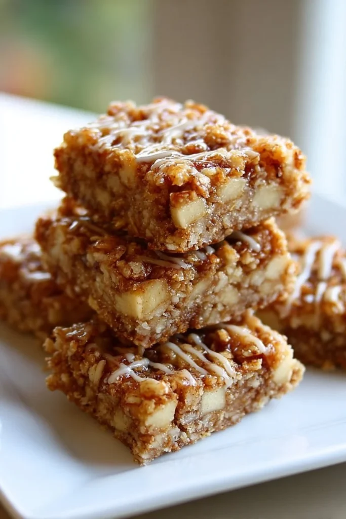 Delicious homemade apple bars with a warm topping and fresh apples