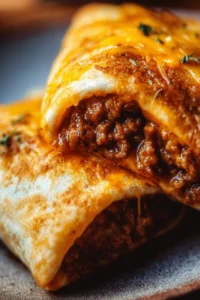 Beef and cheese chimichangas served with salsa and garnished with fresh cilantro.