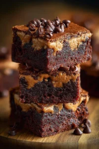 Delicious Chocolate Chip Cookie Dough Brownie topped with chocolate chips