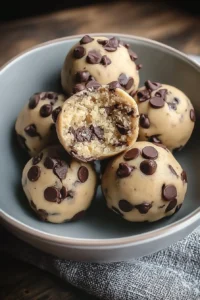 Delicious Chocolate Chip Cookie Dough Truffles coated in chocolate