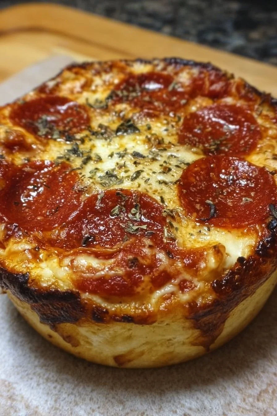 A delicious Cottage Cheese Pizza Bowl topped with fresh ingredients and herbs