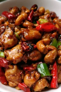 Delicious 30-Minute Kung Pao Chicken prepared with vegetables and peanuts.
