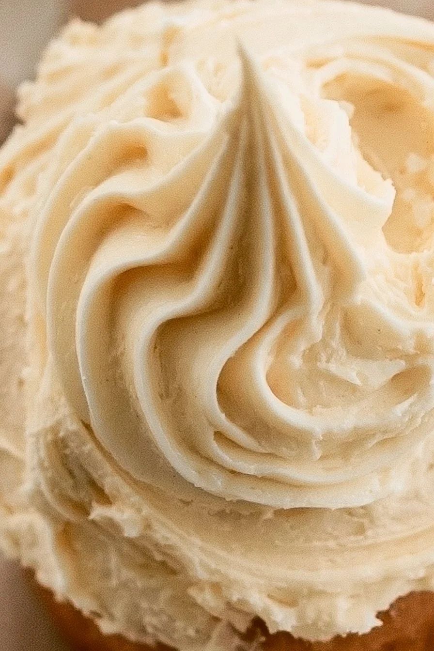 Delicious Almond Buttercream Frosting on a cake