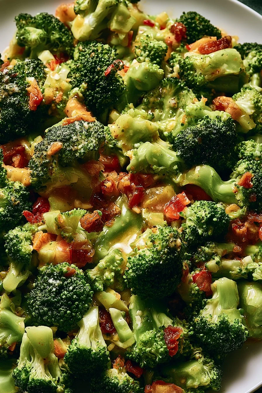 Vibrant and fresh Broccoli Salad with colorful vegetables and dressing