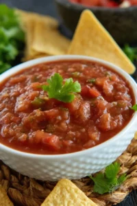 Chili's copycat salsa recipe with fresh ingredients in a bowl