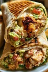 Chipotle Ranch Grilled Chicken Burrito with fresh ingredients and creamy sauce