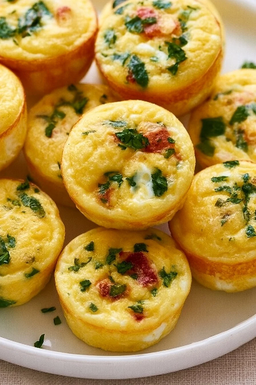 Delicious cottage cheese egg bites recipe served in a dish