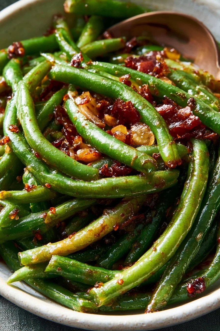 Delicious crack green beans served in a bowl, perfect side dish recipe