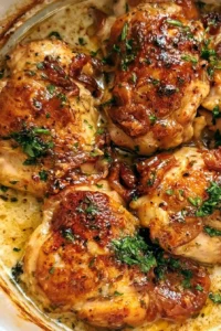 Delicious Crock Pot Marry Me Chicken served with herbs and creamy sauce