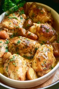 Crockpot Ranch Chicken served with vegetables in a bowl