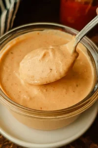 Delicious homemade smash burger sauce on a gourmet burger