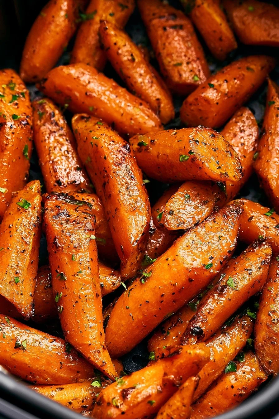 crispy air fryer carrots served in a bowl