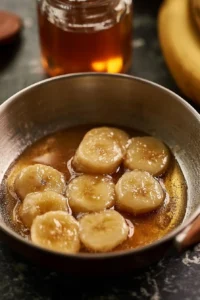 Homemade easy banana syrup for pancakes and desserts