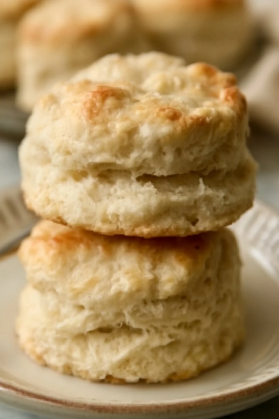 Home 48 A plate of freshly baked homemade biscuits with butter on top