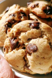 Fluffy chocolate chip cookies freshly baked and ready to enjoy