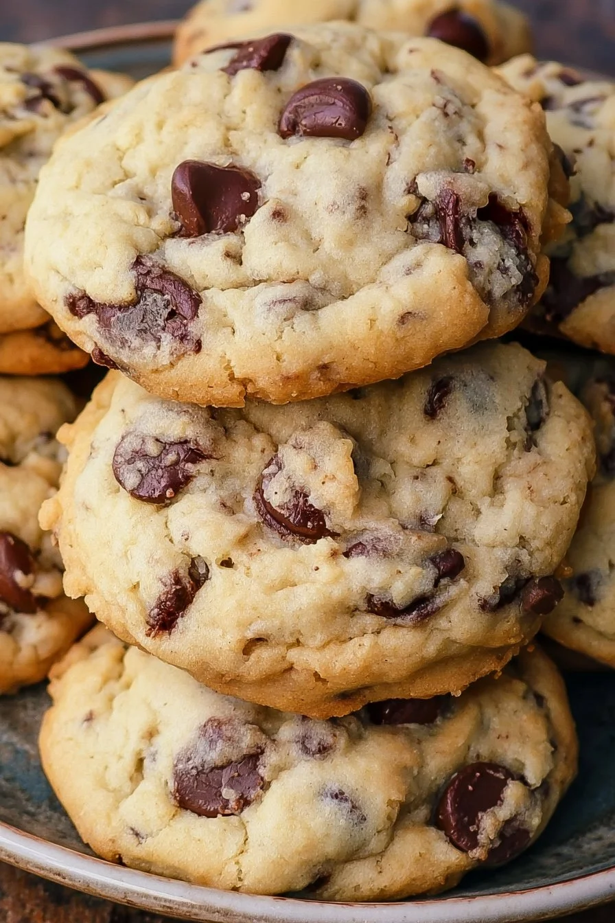 Greek Yogurt Chocolate Chip Cookies 1 Delicious Greek yogurt chocolate chip cookies on a plate