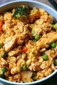Healthy one-pot chicken and rice dish for meal prep dinner