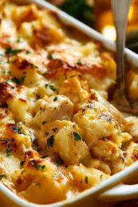 Hearty chicken casserole with potatoes for cozy dinners