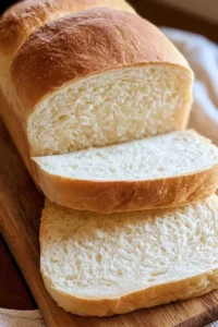 Homemade white bread fresh out of the oven, ideal for sandwiches and toasts.