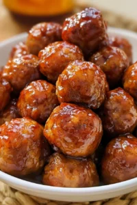 Honey garlic meatballs glazed for a flavorful and easy dinner option