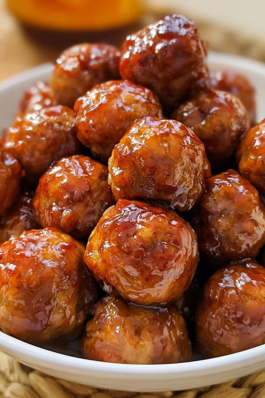 Honey garlic meatballs glazed for a flavorful and easy dinner option