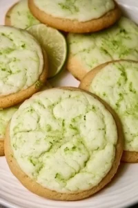 Freshly baked Key Lime Cookies with a tangy glaze