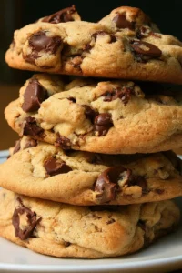 Decadent soft batch chocolate chip cookies with melted chocolate pieces