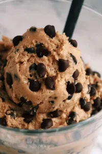 Healthy Protein Cookie Dough in a bowl, nutritious and delicious snack.
