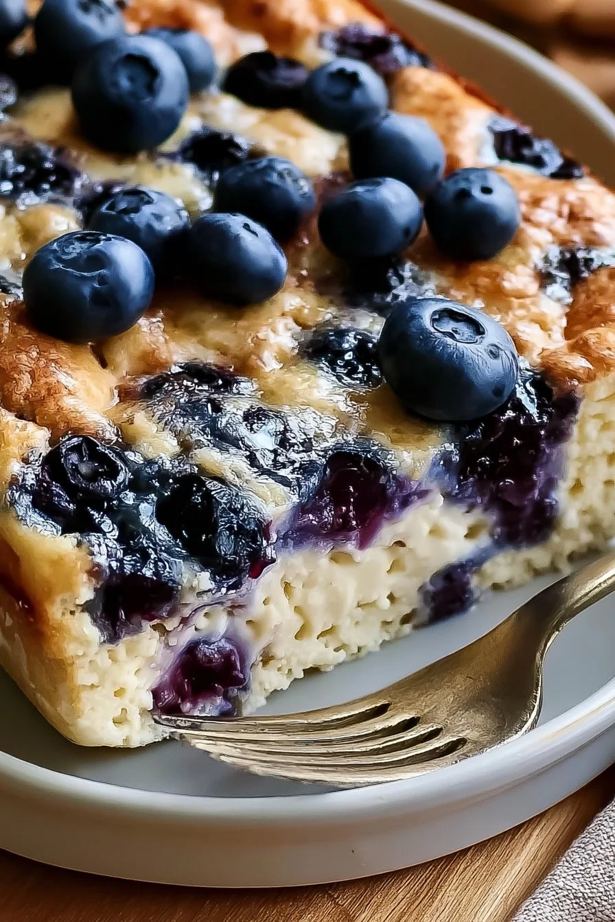 Protein-Powered Blueberry Cottage Cheese Breakfast Bake served in a bowl