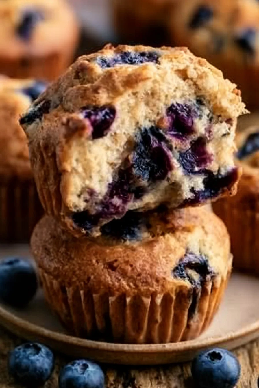 Home 51 Delicious blueberry sourdough muffins baked using sourdough discard