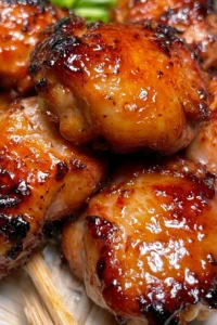 Sweet chili glazed Thai boneless chicken thighs cooked in an air fryer