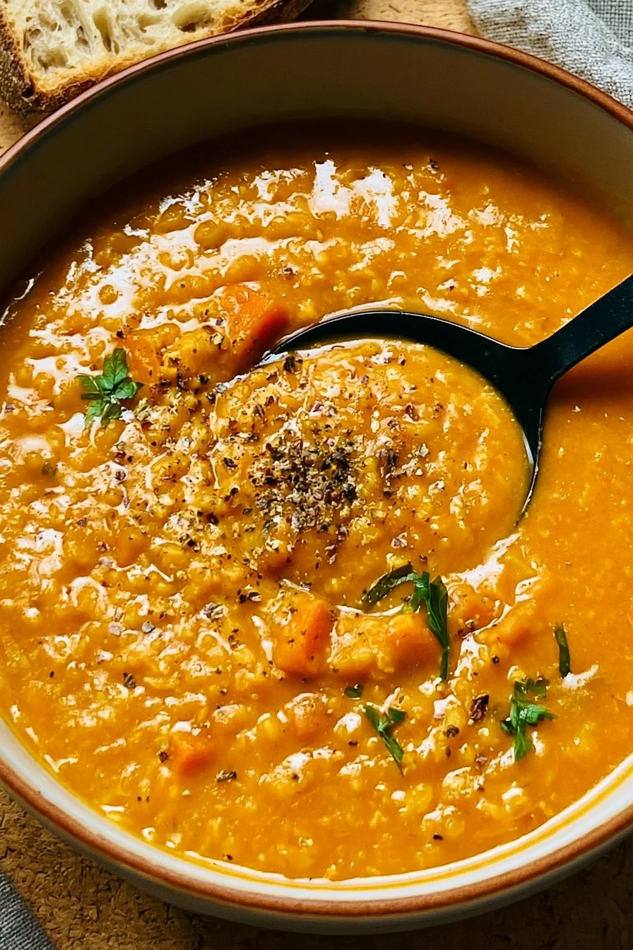 Delicious bowl of homemade soup with vibrant vegetables and herbs